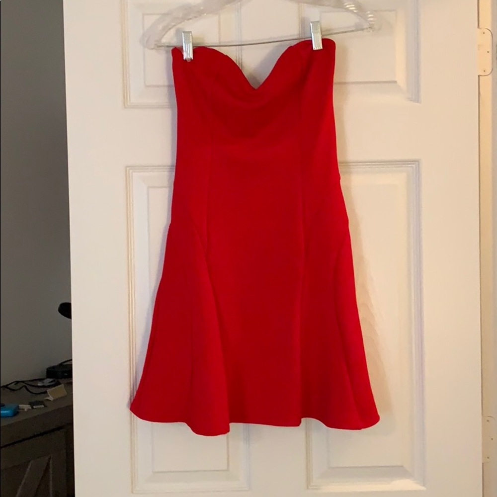 Red mini dress